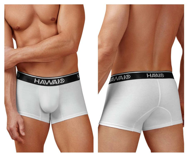 HAWAIR Cotton blend Men's Trunk Underwear in White 01 – men's trunks