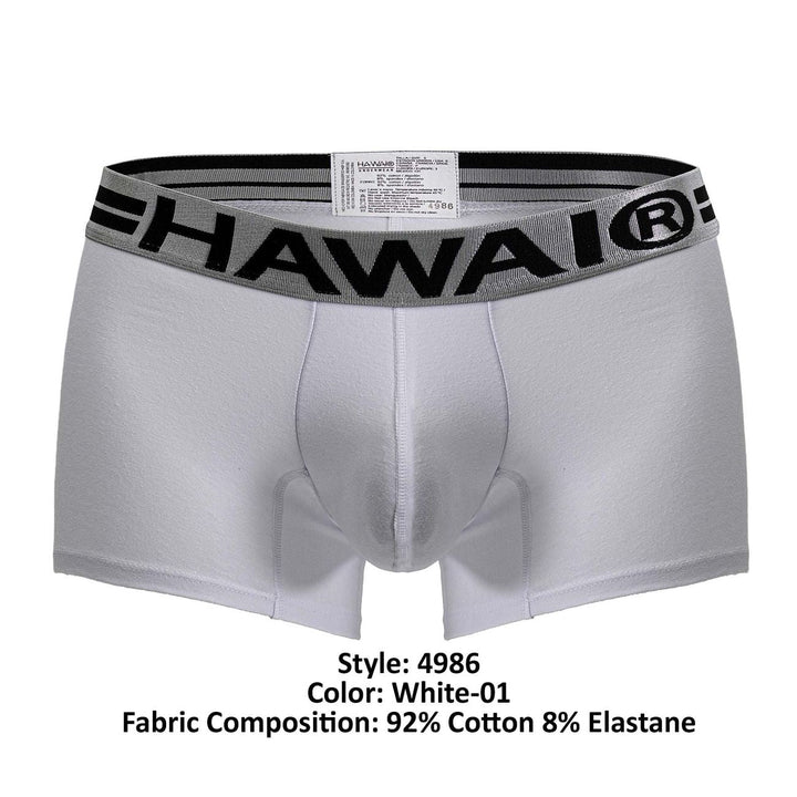 HAWAIR Cotton blend Men's Trunk Underwear in White 01 – men's trunks