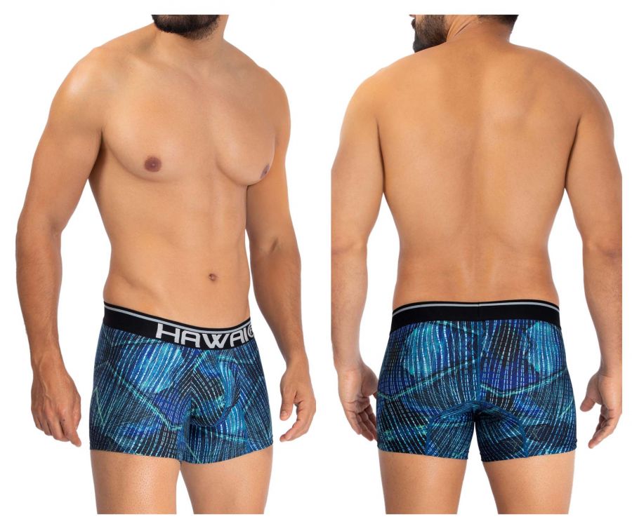 HAWAIR Printed Microfiber Men's Trunk Underwear in Royal Blue – men's trunks