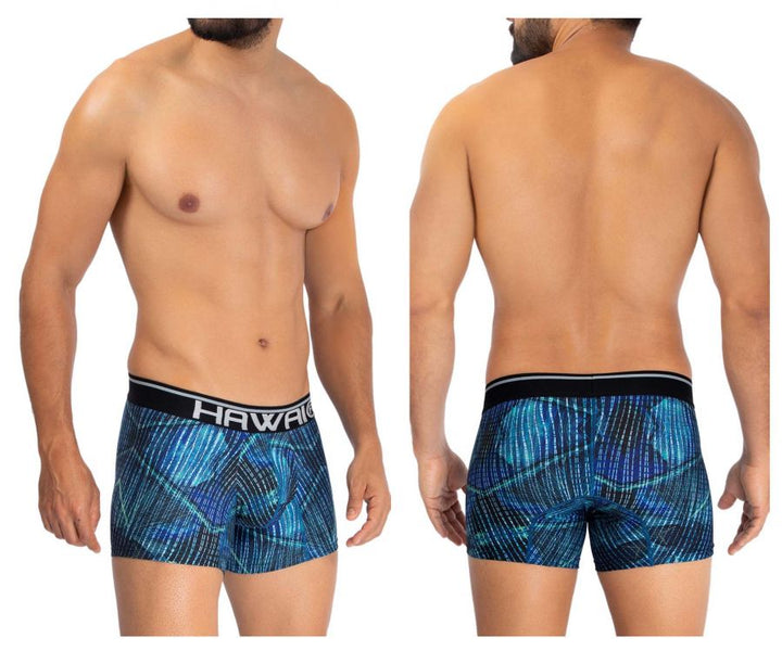 HAWAIR Printed Microfiber Men's Trunk Underwear in Royal Blue – men's trunks
