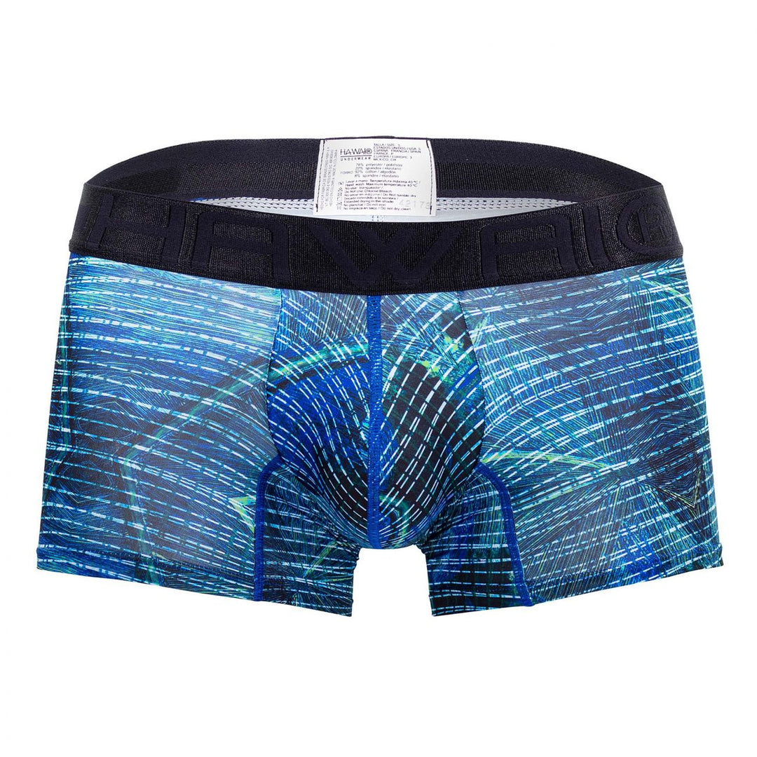 HAWAIR Printed Microfiber Men's Trunk Underwear in Royal Blue – men's trunks