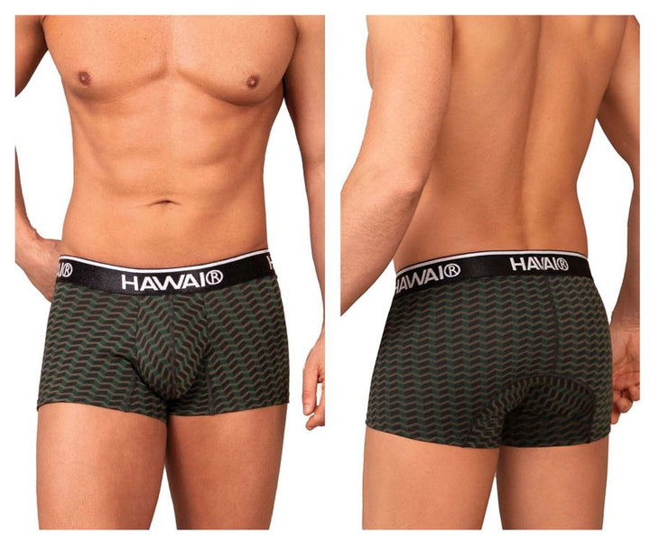 HAWAIR Printed Trunks in Green – men's trunks