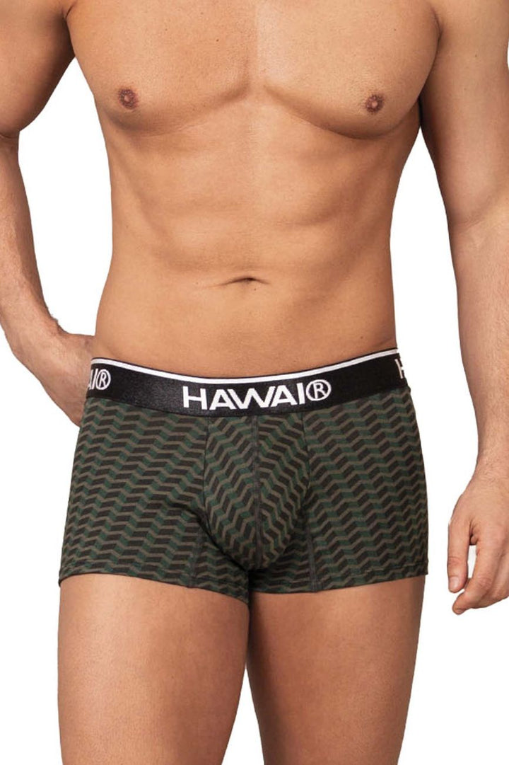 HAWAIR Printed Trunks in Green – men's trunks