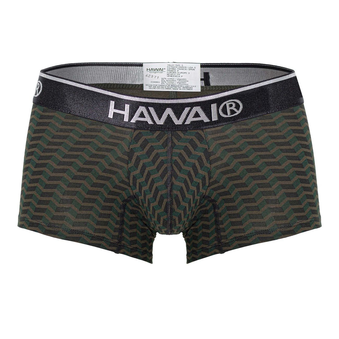 HAWAIR Printed Trunks in Green – men's trunks