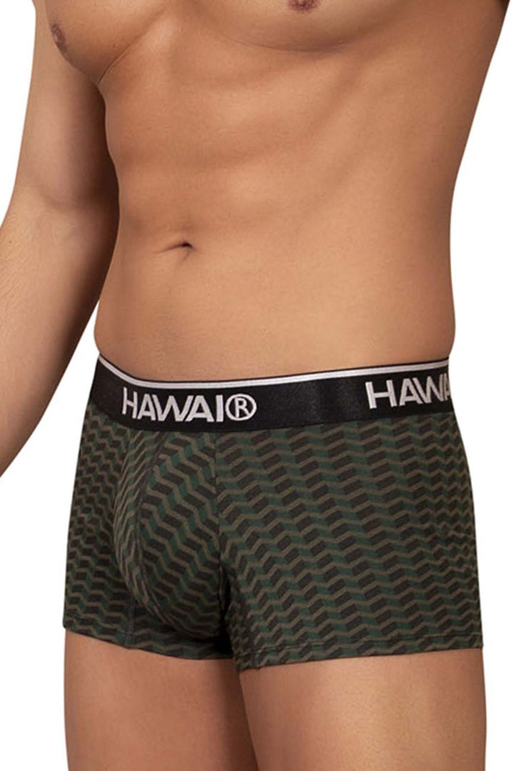HAWAIR Printed Trunks in Green – men's trunks