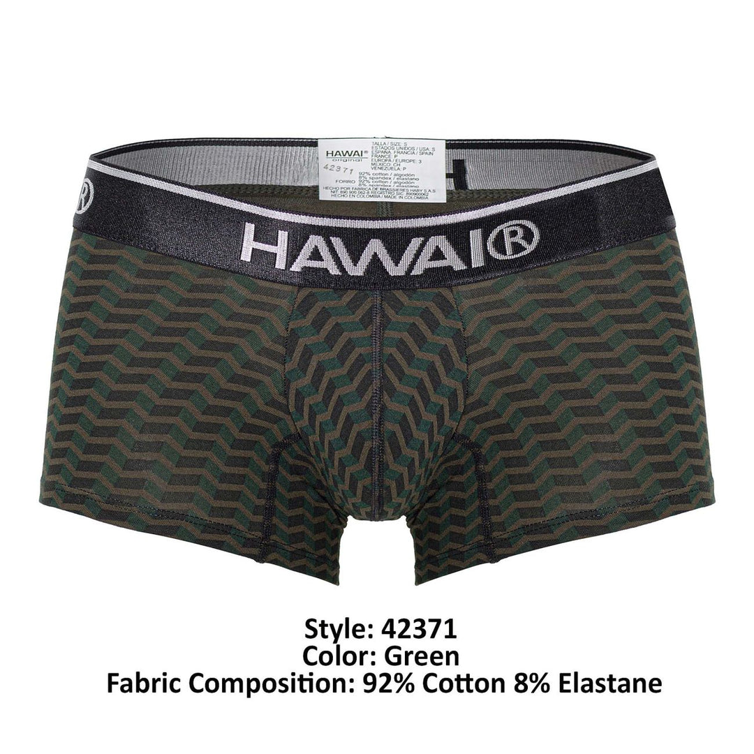 HAWAIR Printed Trunks in Green – men's trunks