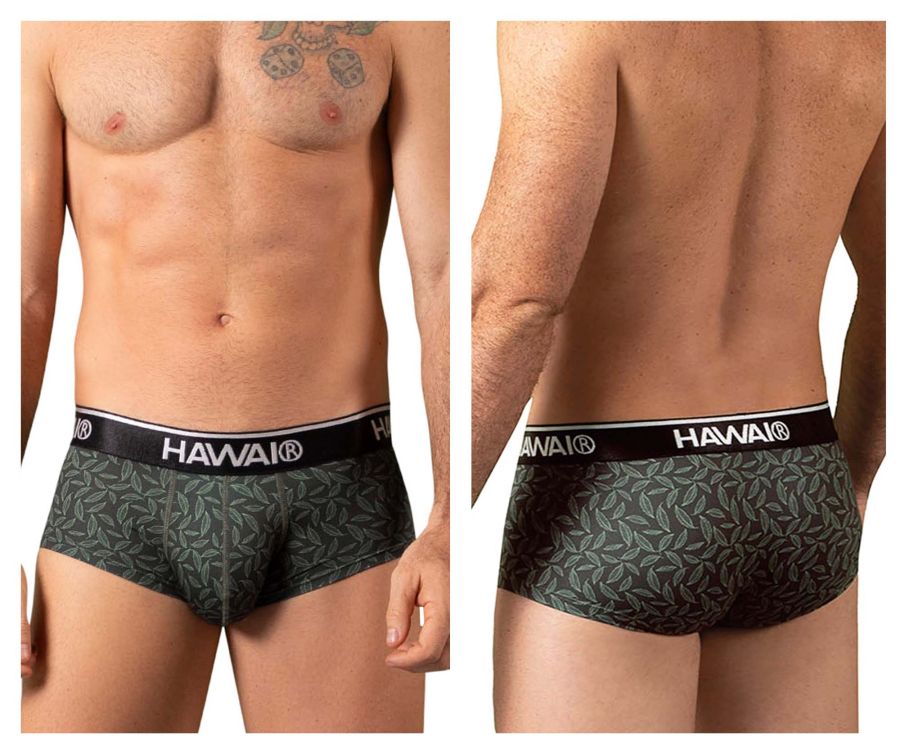 HAWAIR Printed Briefs in Green – men's briefs