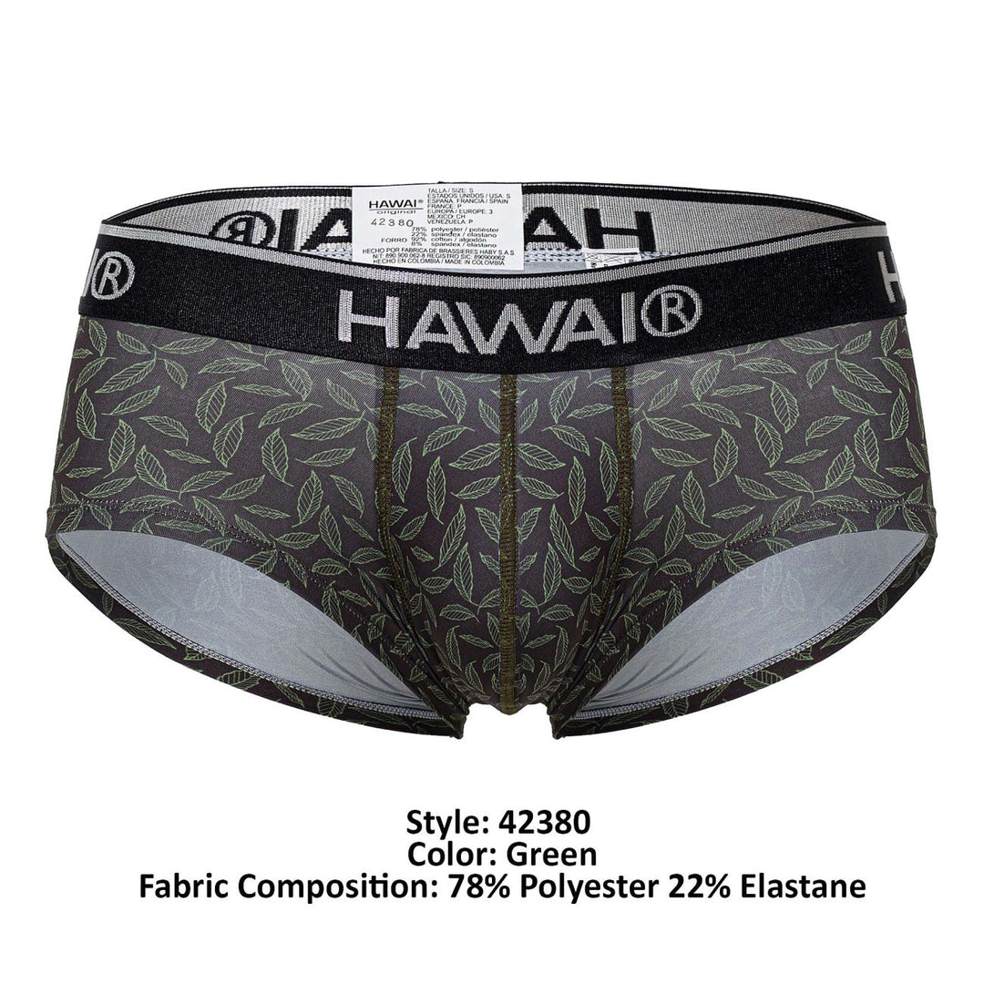 HAWAIR Printed Briefs in Green – men's briefs