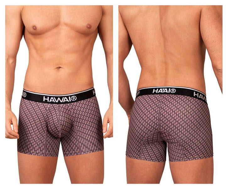 HAWAIR Printed Trunks in Cocoa – men's trunks