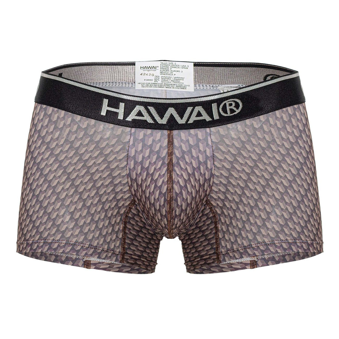 HAWAIR Printed Trunks in Cocoa – men's trunks