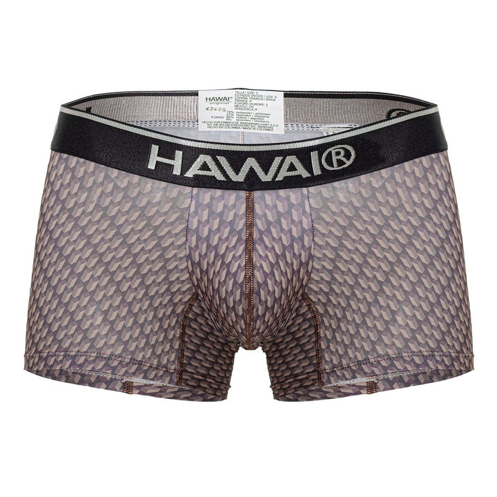 HAWAIR Printed Trunks in Cocoa – men's trunks