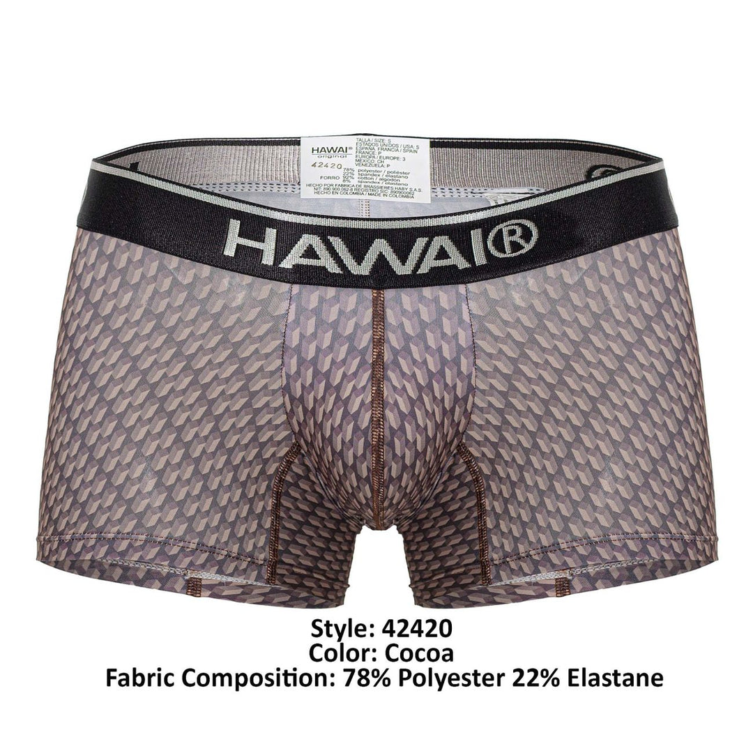 HAWAIR Printed Trunks in Cocoa – men's trunks