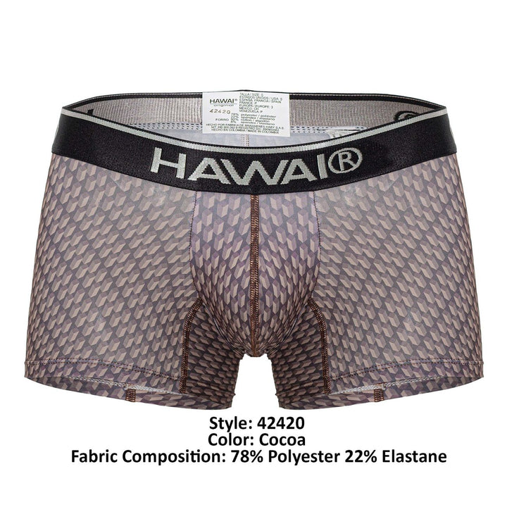 HAWAIR Printed Trunks in Cocoa – men's trunks
