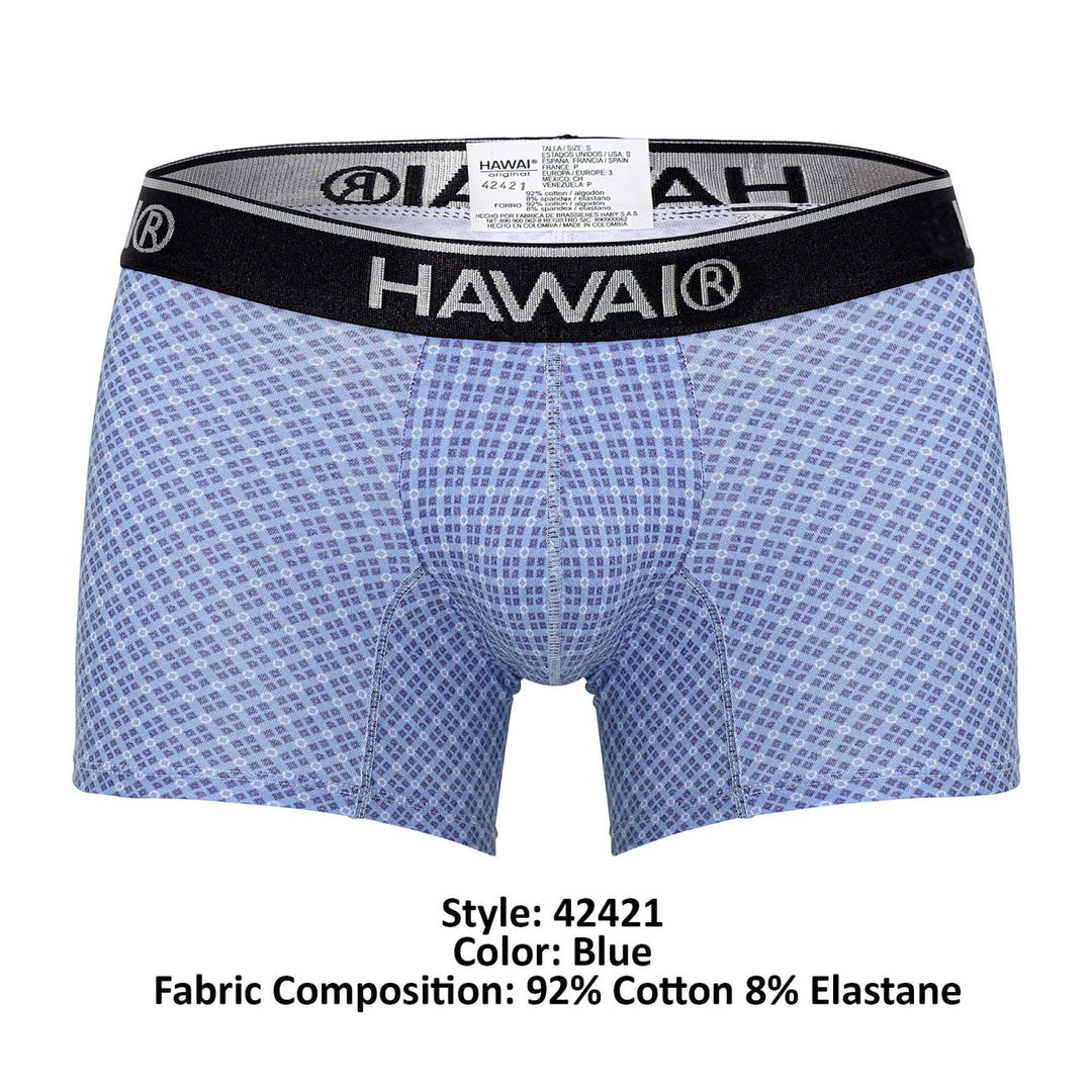 HAWAIR Printed Trunks in Blue – men's trunks