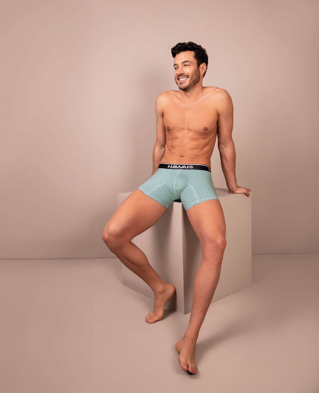 HAWAIR Printed Trunks in Green – men's trunks