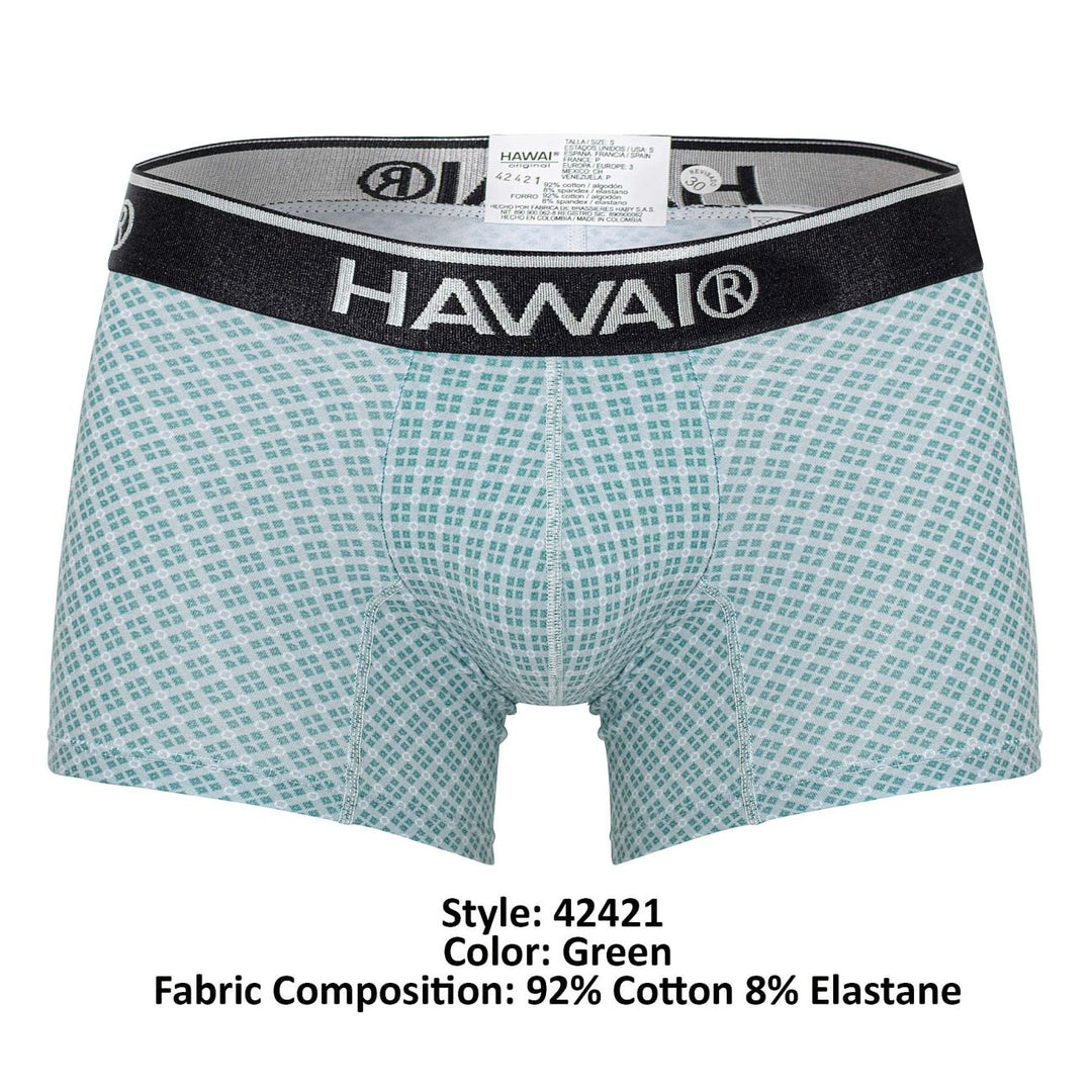 HAWAIR Printed Trunks in Green – men's trunks