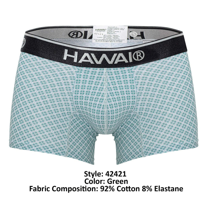 HAWAIR Printed Trunks in Green – men's trunks