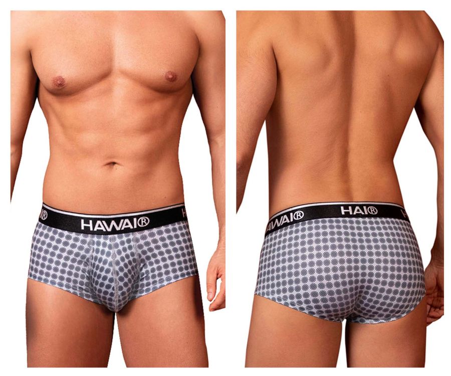 HAWAIR Printed Briefs in Gray – men's briefs