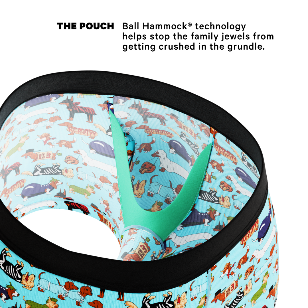 Shinesty The Halloweenies Halloween dogs Ball Hammock pouch trunks – men's Halloween dogs trunk underwear