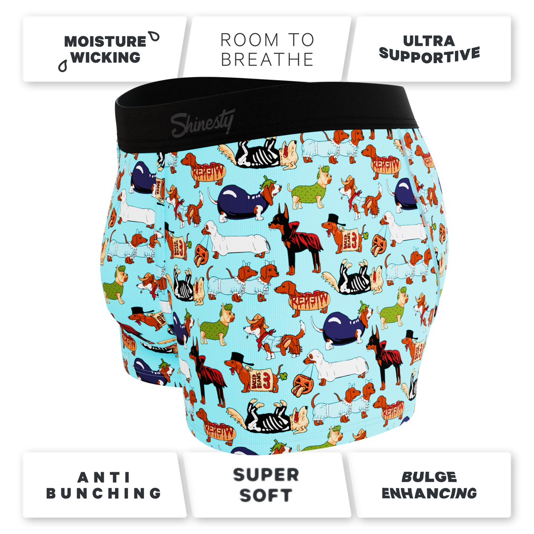 Shinesty The Halloweenies Halloween dogs Ball Hammock pouch trunks – men's Halloween dogs trunk underwear
