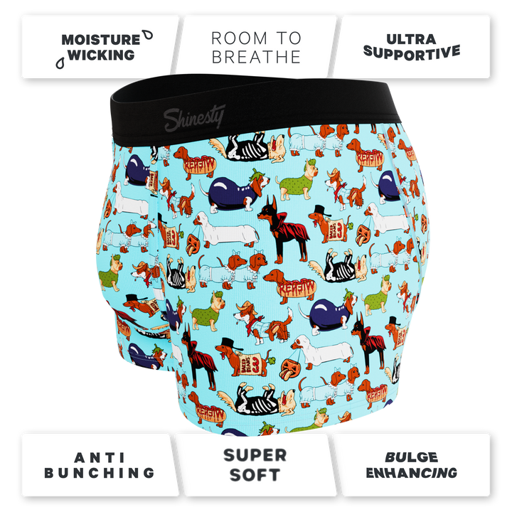 Shinesty The Halloweenies Halloween dogs Ball Hammock pouch trunks – men's Halloween dogs trunk underwear