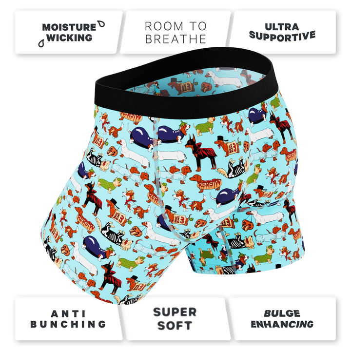 Shinesty The Halloweenies Halloween dogs Ball Hammock pouch underwear – men's Halloween dogs boxer briefs