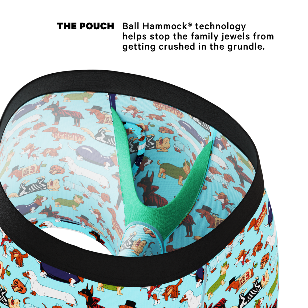 Shinesty The Halloweenies Halloween dogs Ball Hammock underwear with fly – men's Halloween dogs fly boxer