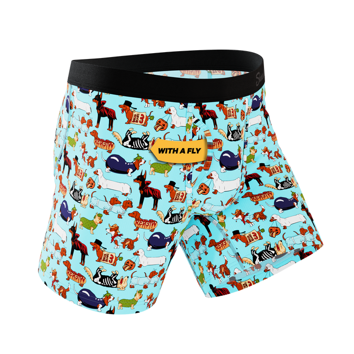 Shinesty The Halloweenies Halloween dogs Ball Hammock underwear with fly – men's Halloween dogs fly boxer
