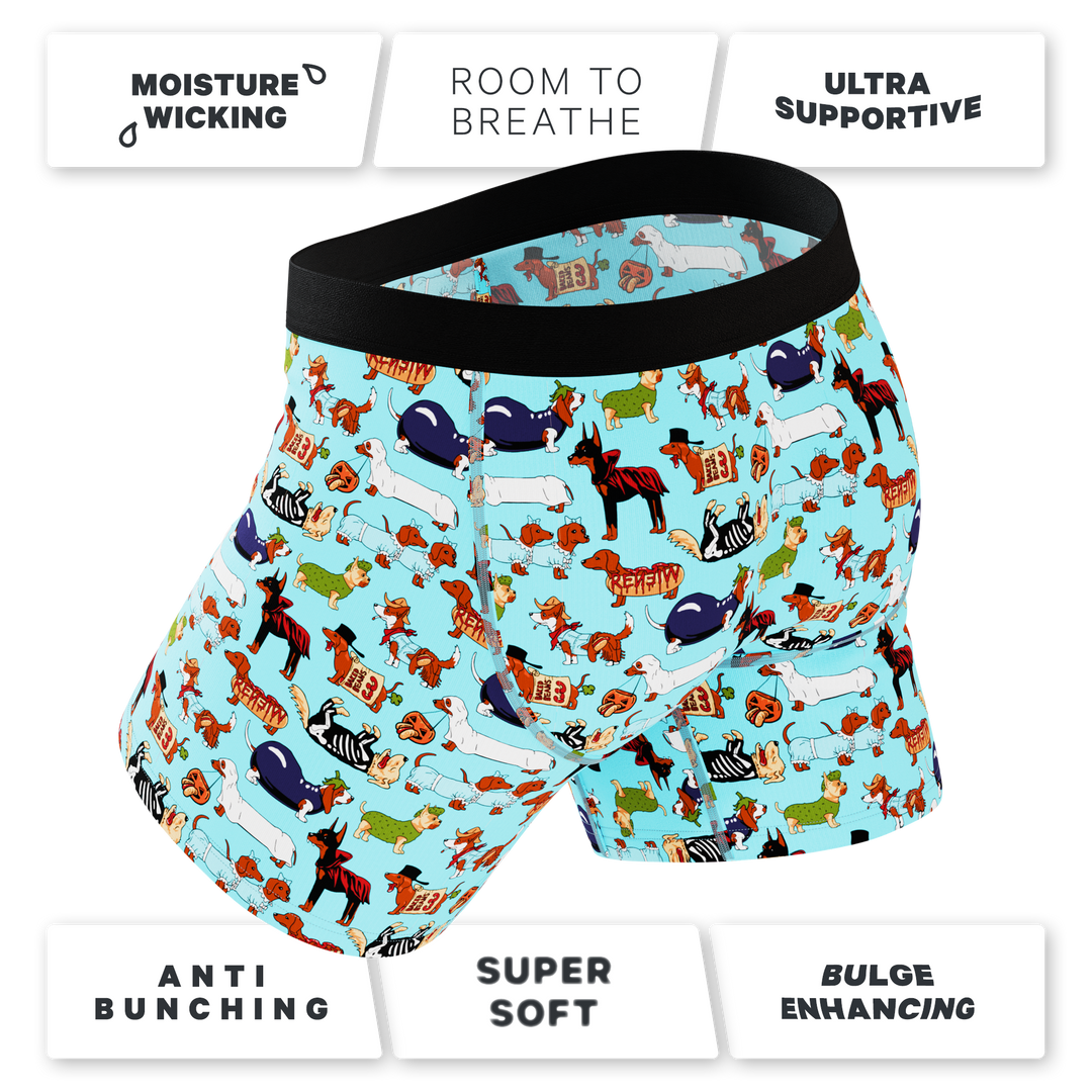 Shinesty The Halloweenies Halloween dogs Ball Hammock underwear with fly – men's Halloween dogs fly boxer