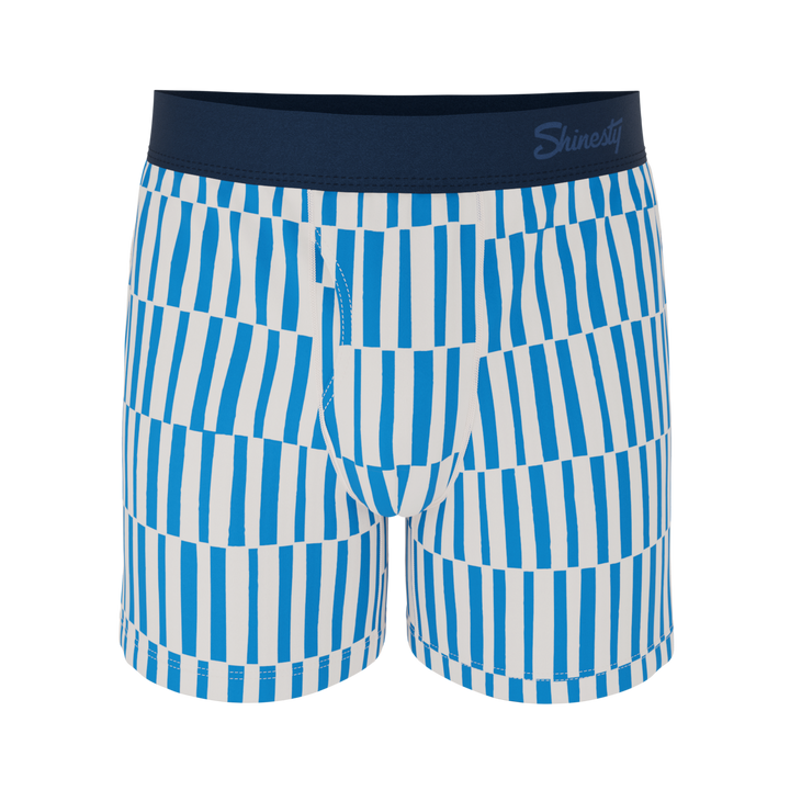 Shinesty "The Hamptons" Blue Mosaic Stripe Woven Loose Boxers