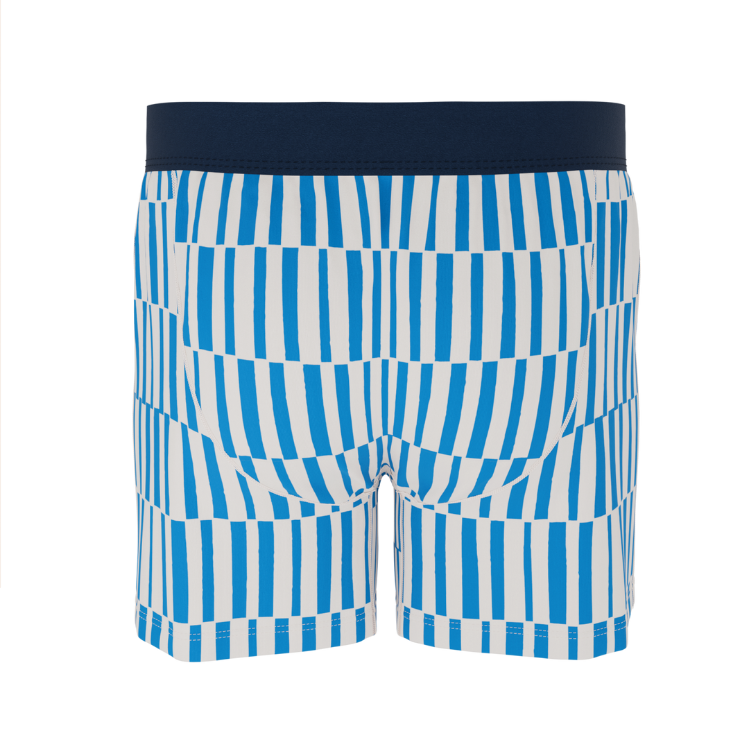 Shinesty "The Hamptons" Blue Mosaic Stripe Woven Loose Boxers