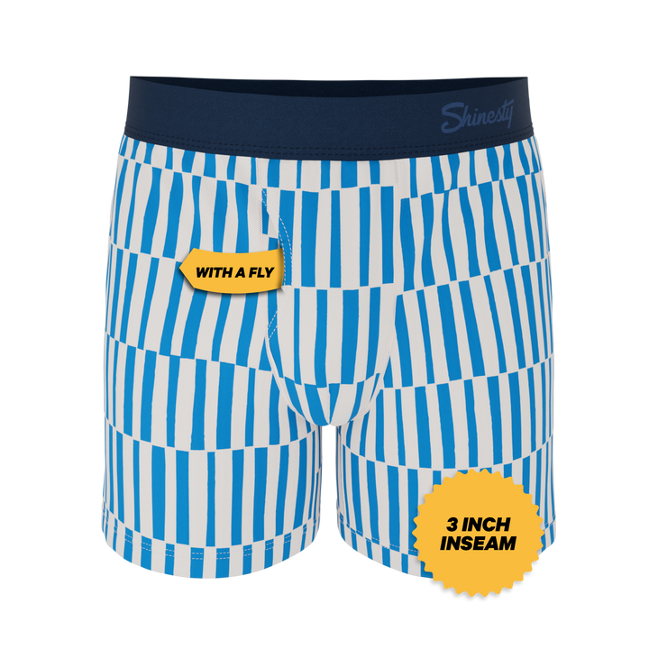 Shinesty "The Hamptons" Blue Mosaic Stripe Woven Loose Boxers