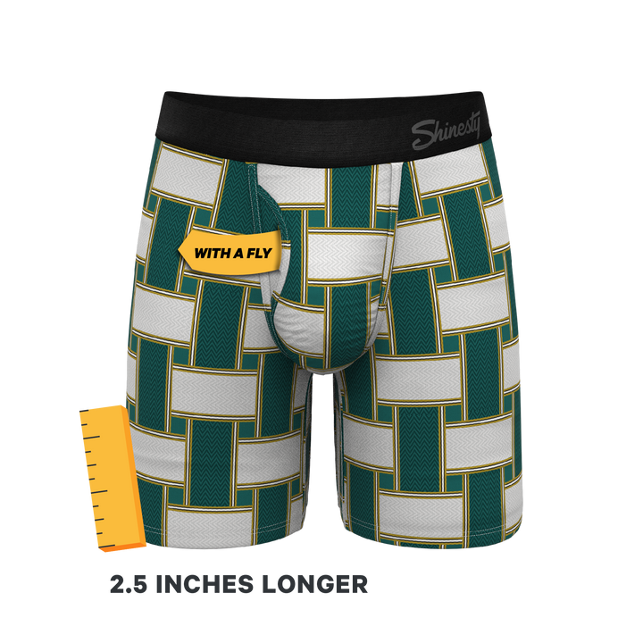 Shinesty The Lawn Chair Vintage Webbed Long Leg Ball Hammock® Pouch Boxer Brief with Fly