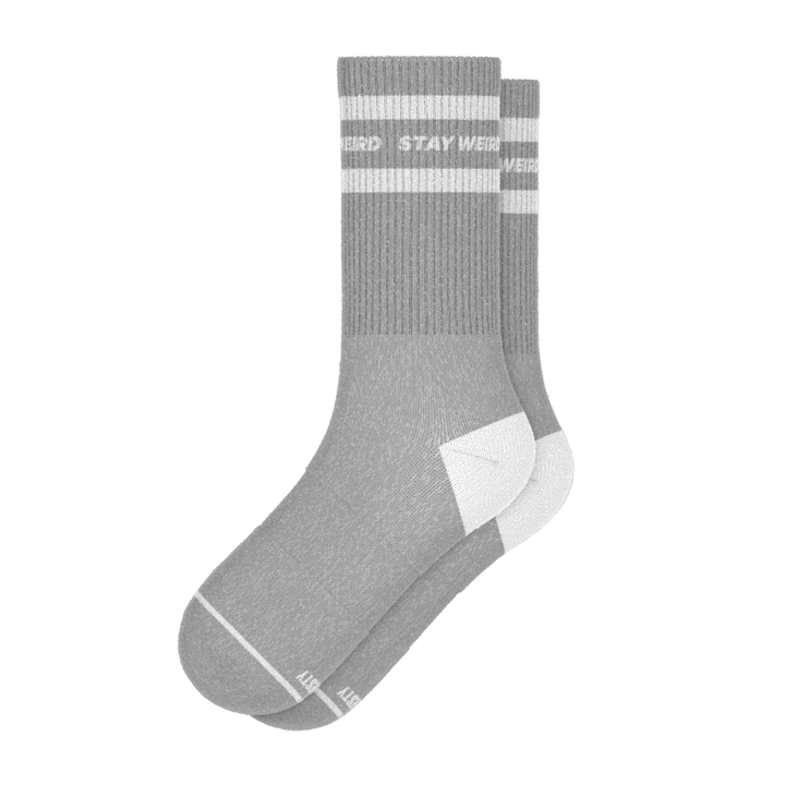 The Haze | Grey and White Stripe Heel Hammock™ Crew Socks