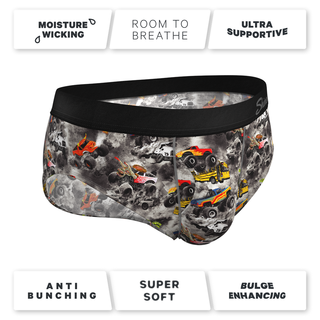 The Here Be Monsters Truck Ball Hammock® Briefs - Shinesty Fun Pouch Underwear