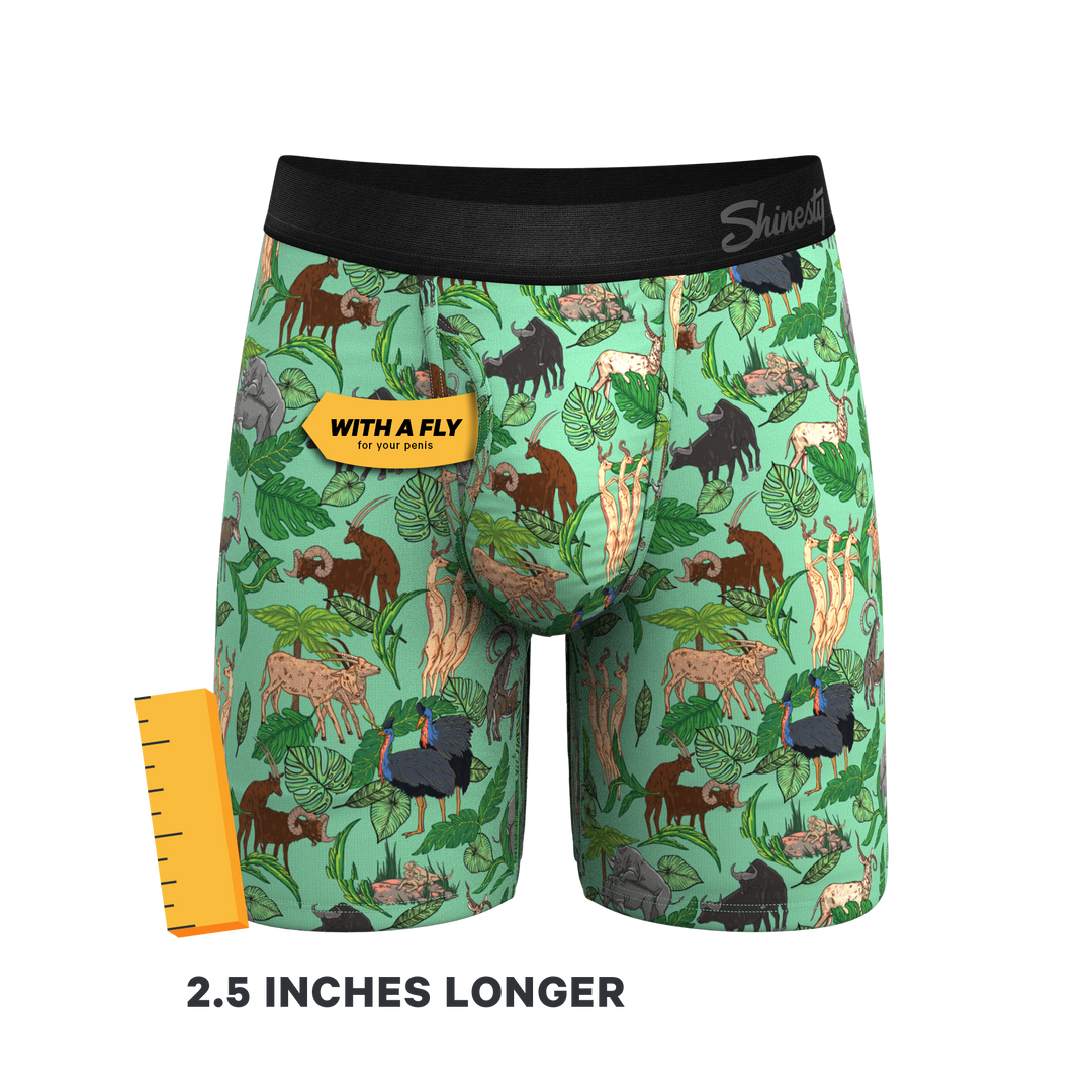 Shinesty "The Hornography" Tropical Animals Long Leg Ball Hammock® Pouch Underwear With Fly