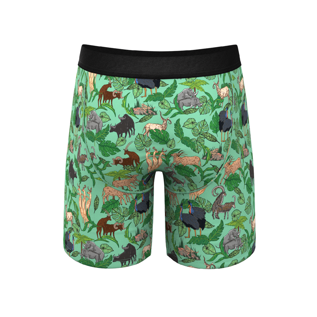 Shinesty "The Hornography" Tropical Animals Long Leg Ball Hammock® Pouch Underwear With Fly