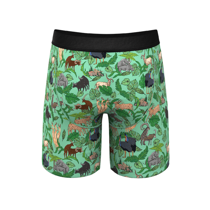 Shinesty "The Hornography" Tropical Animals Long Leg Ball Hammock® Pouch Underwear With Fly