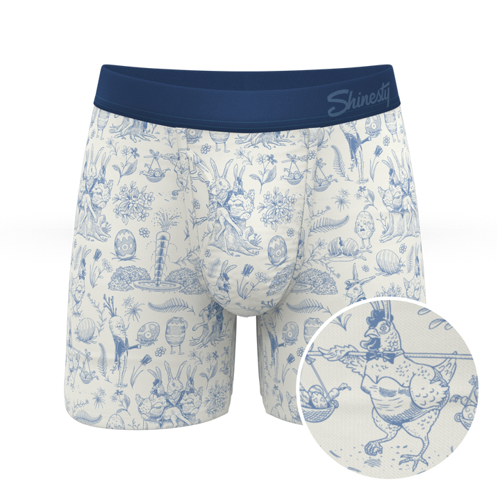 Shinesty "The Hot Cottontail" Easter Toile Ball Hammock® Pouch Boxer Briefs with Fly