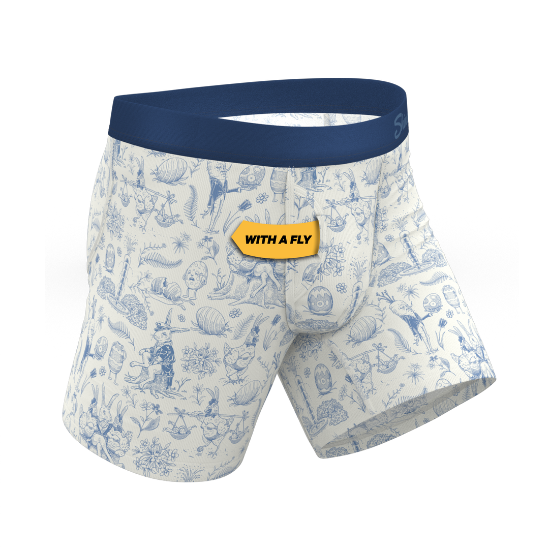 Shinesty "The Hot Cottontail" Easter Toile Ball Hammock® Pouch Boxer Briefs with Fly