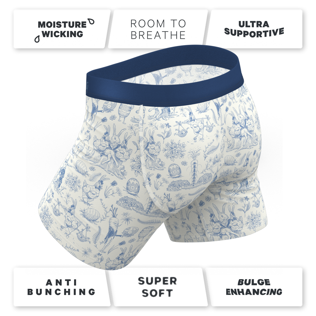 Shinesty "The Hot Cottontail" Easter Toile Ball Hammock® Pouch Boxer Briefs with Fly