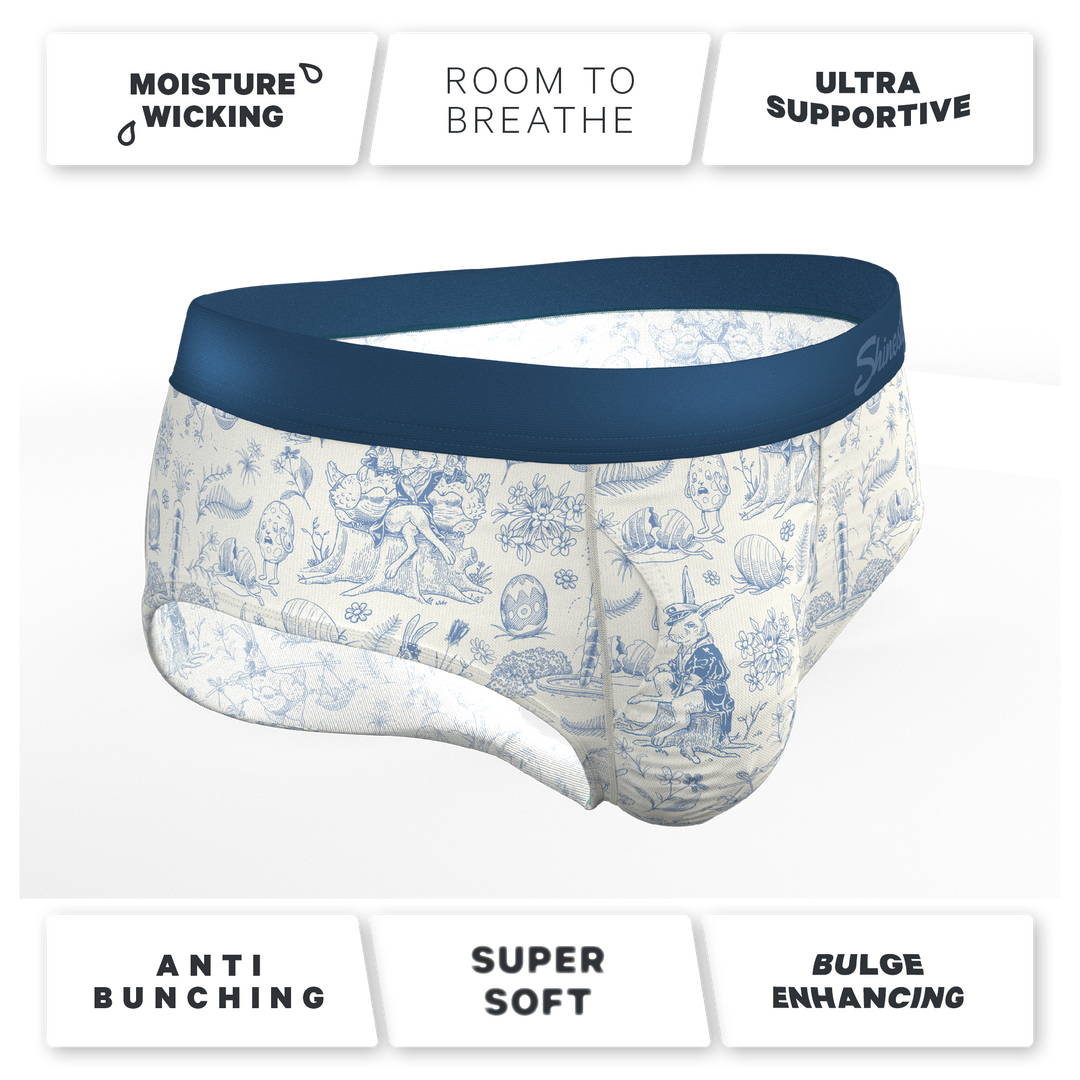 Hot Cottontail Easter Toile Briefs with Ball Hammock® Pouch