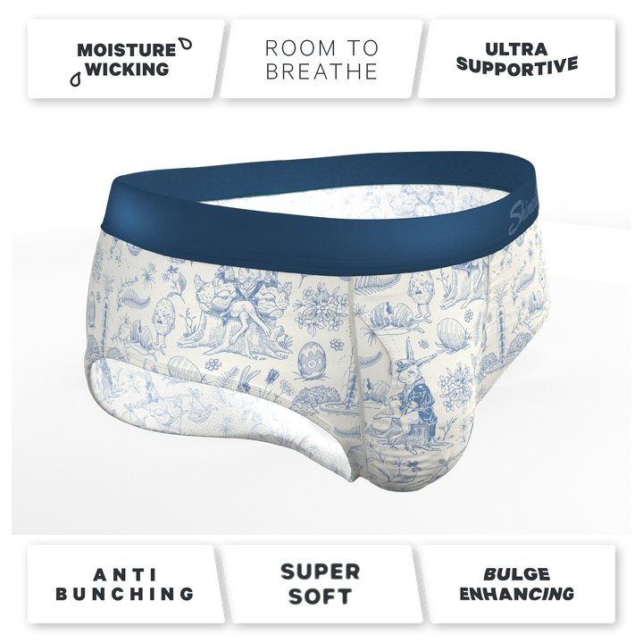 Hot Cottontail Easter Toile Briefs with Ball Hammock® Pouch