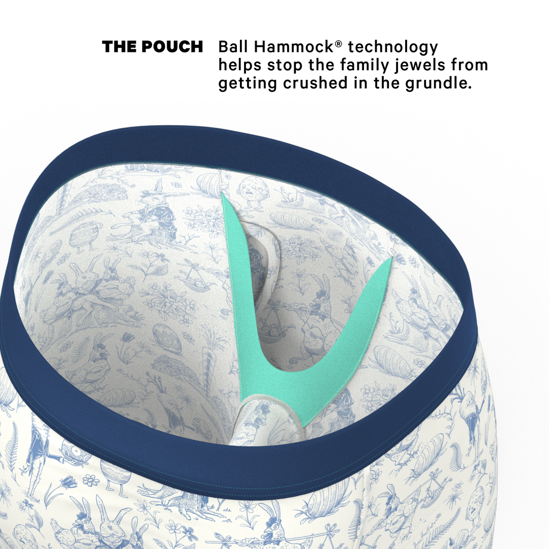 Hot Cottontail: Easter Toile Long Leg Ball Hammock® Pouch Underwear with Fly