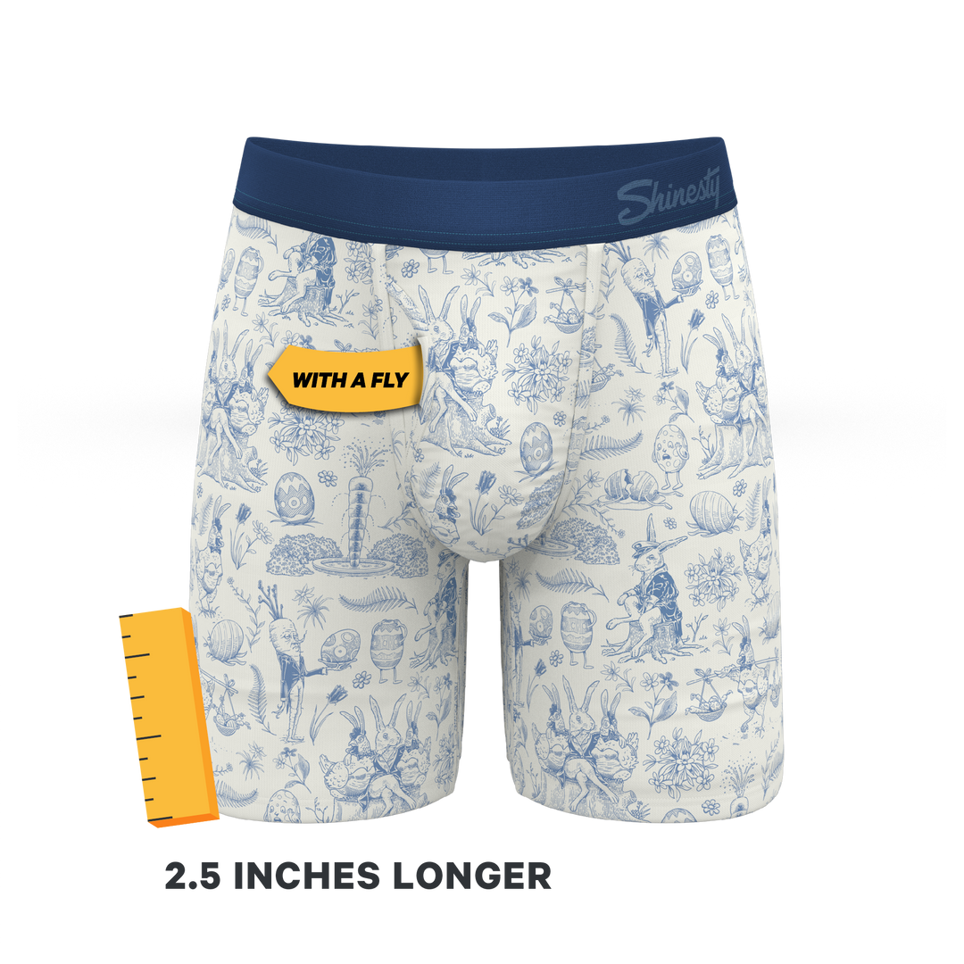 Hot Cottontail: Easter Toile Long Leg Ball Hammock® Pouch Underwear with Fly