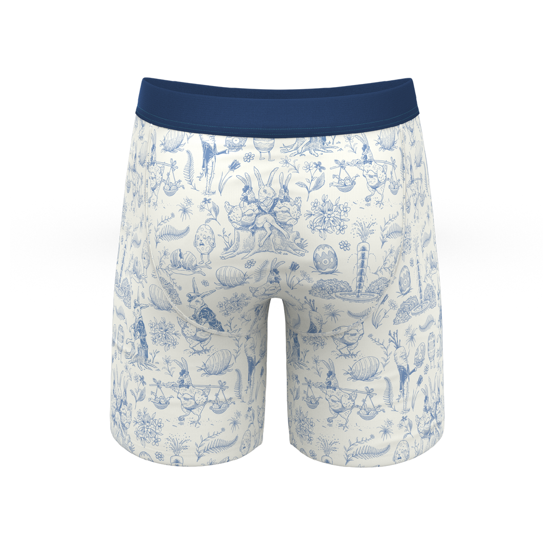 Hot Cottontail: Easter Toile Long Leg Ball Hammock® Pouch Underwear with Fly