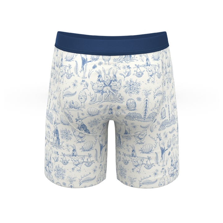 Hot Cottontail: Easter Toile Long Leg Ball Hammock® Pouch Underwear with Fly