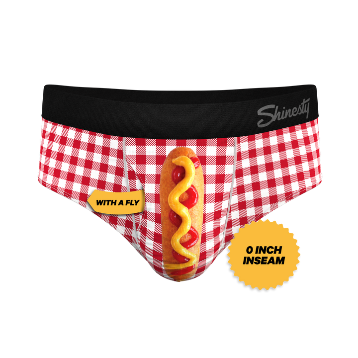 Shinesty "Hot Diggity" Corn Dog Print Ball Hammock® Pouch Briefs Underwear