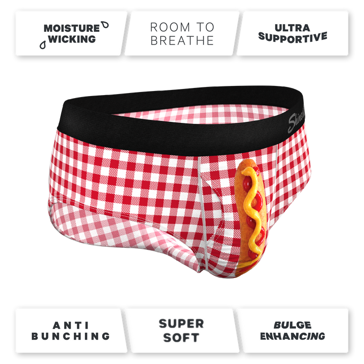 Shinesty "Hot Diggity" Corn Dog Print Ball Hammock® Pouch Briefs Underwear