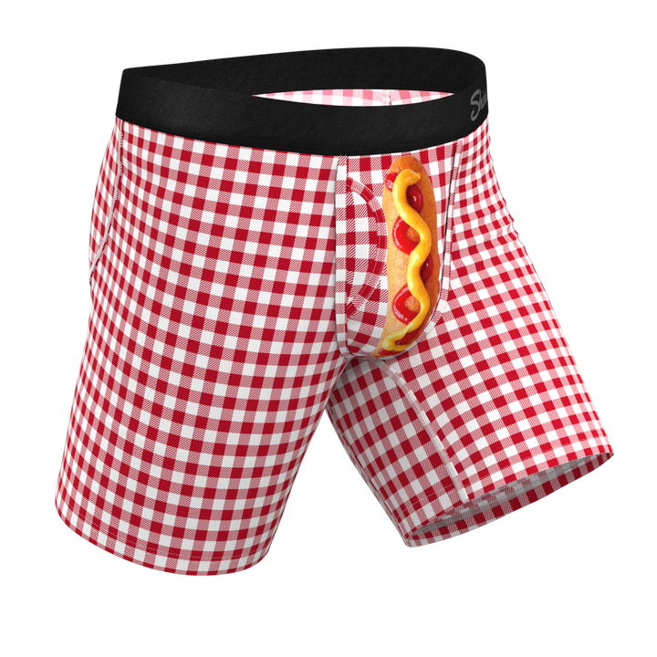 Shinesty The Hot Diggity Corn Dog Long Leg Ball Hammock® Pouch Underwear with Fly